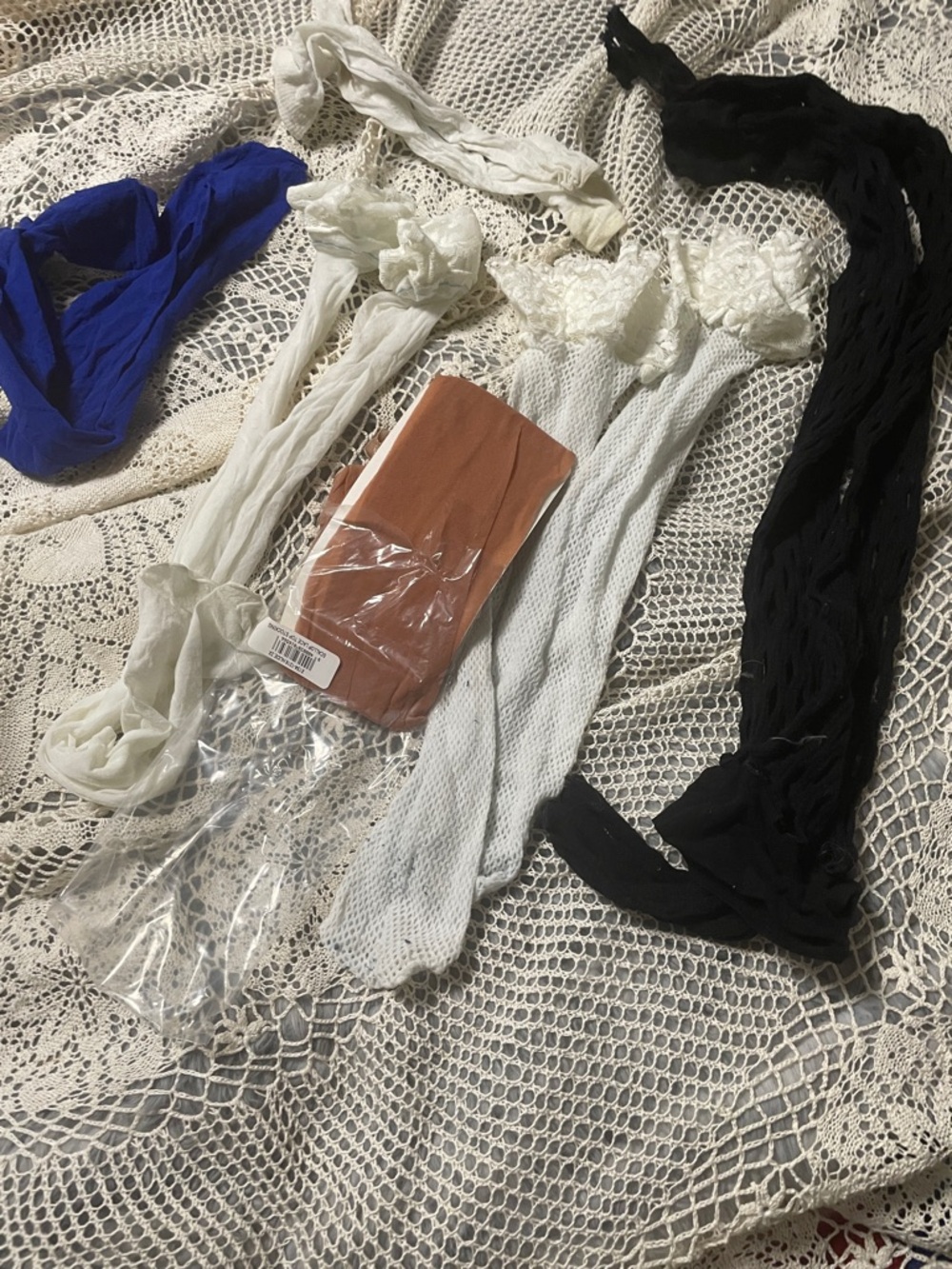 Multi-Color Women's Hosiery Pack - White, Black, Royal Blue, Rust